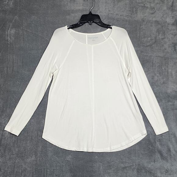 Soft Surroundings Long Sleeve Tee Shirt Soft Cozy Medium Ivory/White - Picture 1 of 5